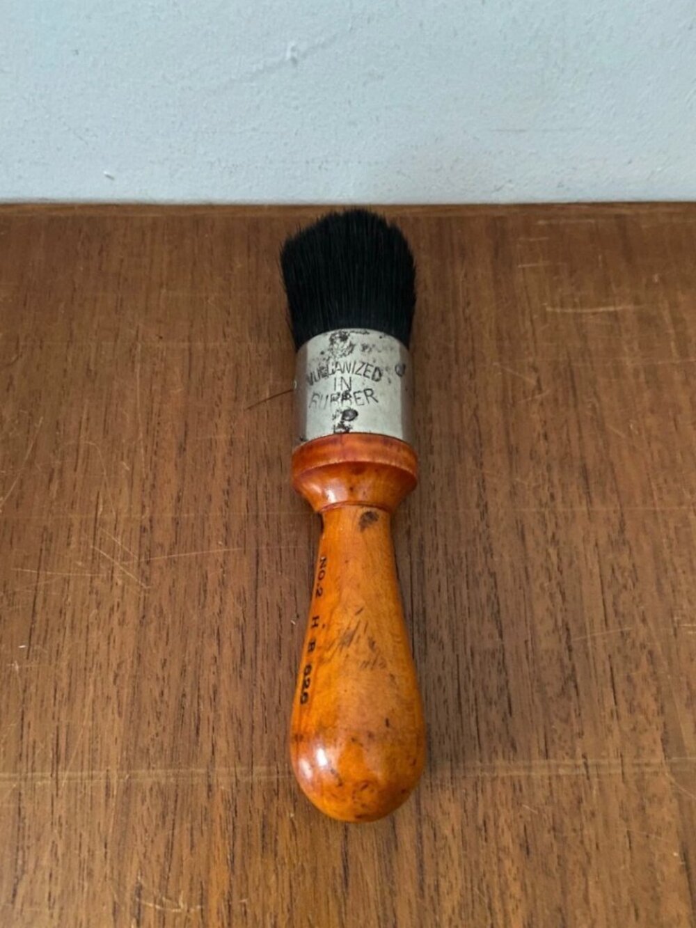 Antique Vulcanized Rubber Shoe Shine Brush Wax Polish Bristle No. 2 HB 626